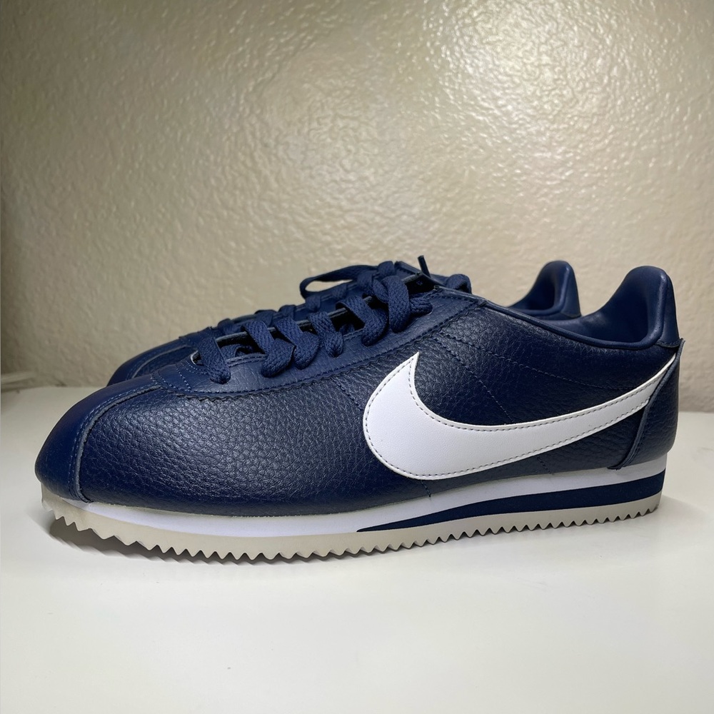 Nike Classic Cortez leather midnight navy/white mens size 8